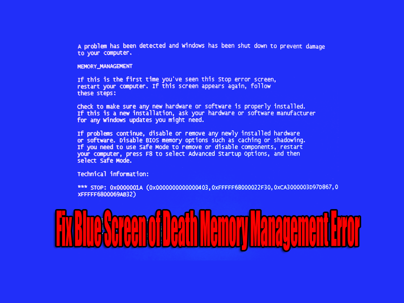 memory management bsod windows 10 fix