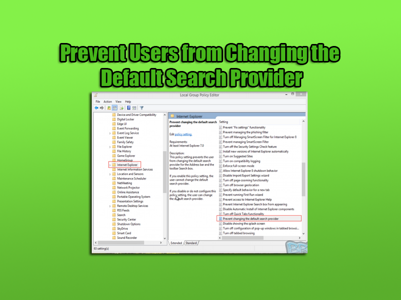 Prevent Users from Changing the Default Search Provider
