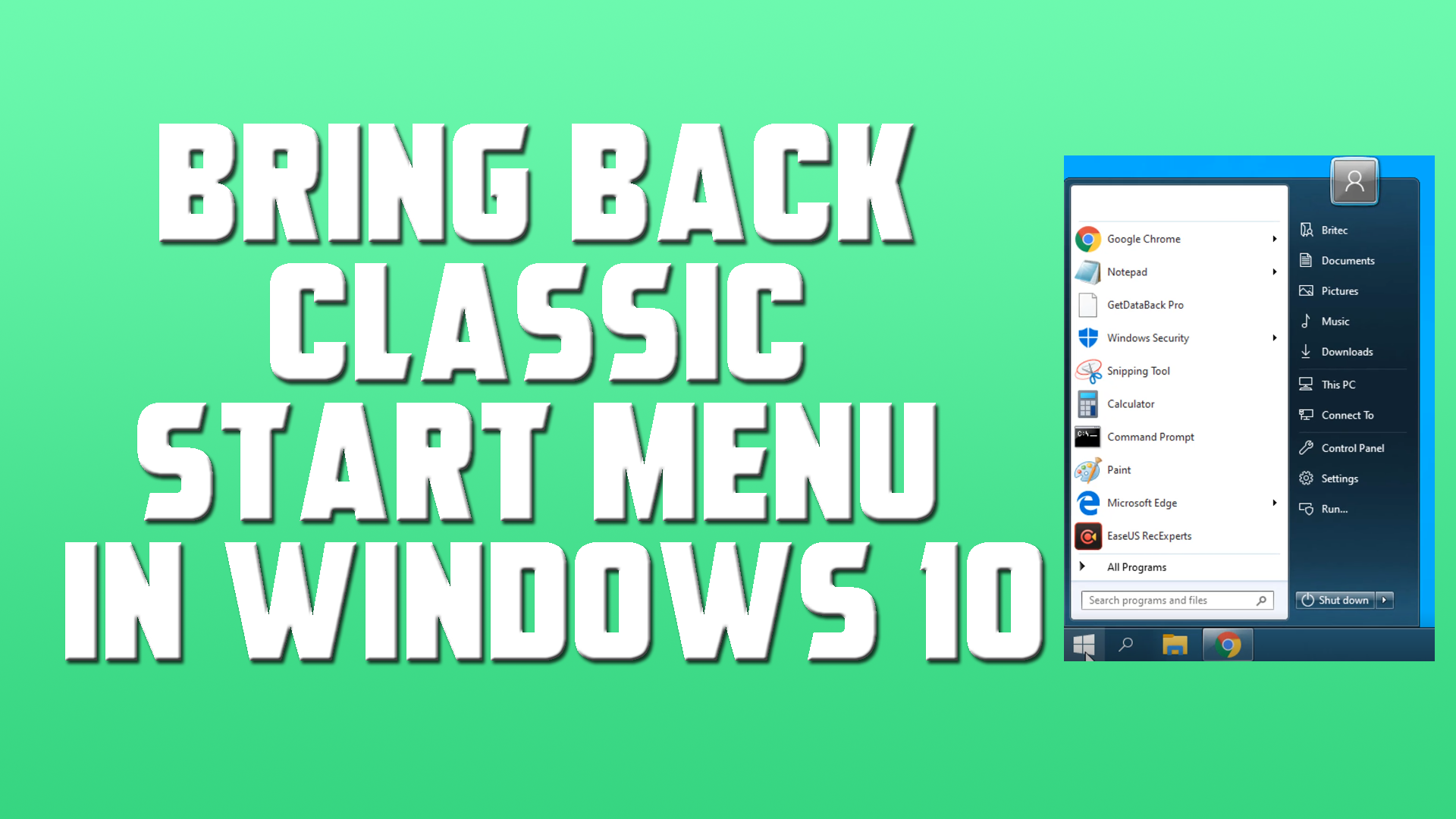 Bring Back The Classic Start Menu in Windows 10 - Malware Removal, PC ...
