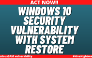 Windows 10 security vulnerability SeriousSAM