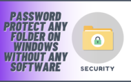 password lock and hide folders in windows